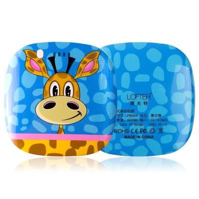 Lofter Powerbank, portabelt batteri för mobila enheter, 6600 mAh - Giraffe