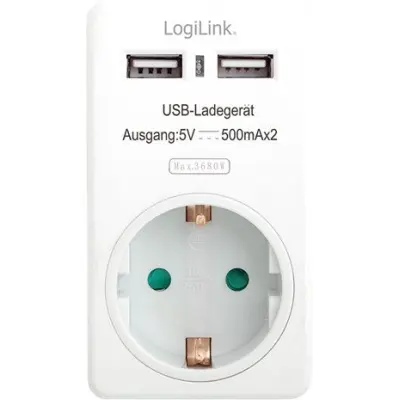 LogiLink AC Adapter med 2 USB-uttag