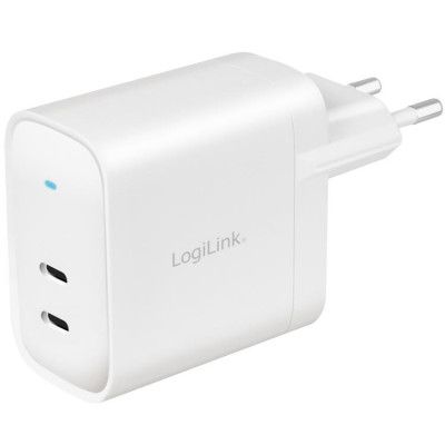 LOGILINK PD USB-Väggladdare 2 x USB-C 65W GaN