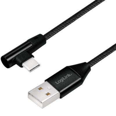 LogiLink USB-C till USB-A kabel Vinklad 2.0 Max 3A 1m