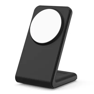 M2A 2-i-1 Magnetisk Trådlös Laddare Vertikal Ställning - Svart/Vit Silikon