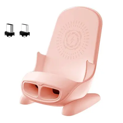 Magnetisk Adapter Trådlös Laddningsställ med Ljudförstärkare - Rosa