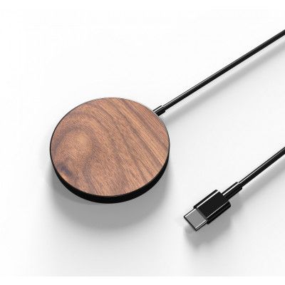 Magnetisk Magsafe Trådlös laddare i trä - Brun