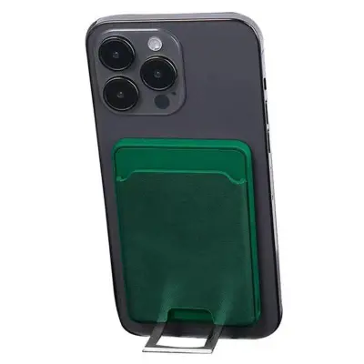 Magnetisk trådlös laddare 4-i-1 15W med ställ och kortfack - Grön