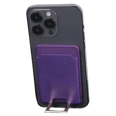 Magnetisk trådlös laddare 4-i-1 15W med ställ och kortfack - Lila