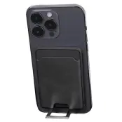 Magnetisk trådlös laddare 4-i-1 15W med ställ och kortfack - Svart