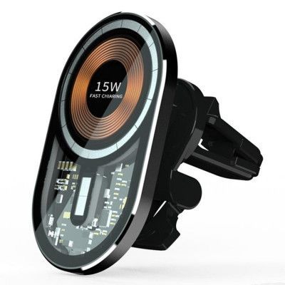 Magsafe 2-in-1 T10 Magnetic Trådlös Laddare 15W - Transparent