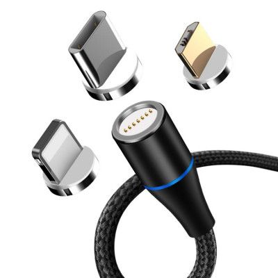 Maxlife Magnetisk USB-A till USB-C Lightning microUSB kabel 1m