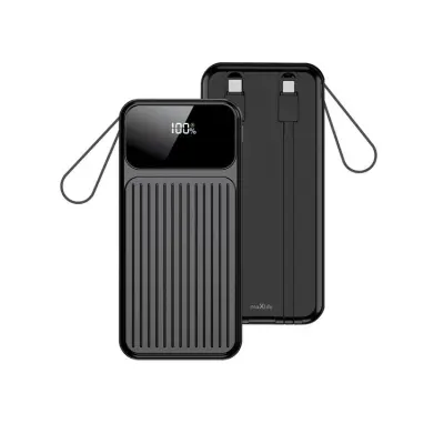 Maxlife Powerbank 10000 mAh 22.5W PD QC Med Kabel - Svart