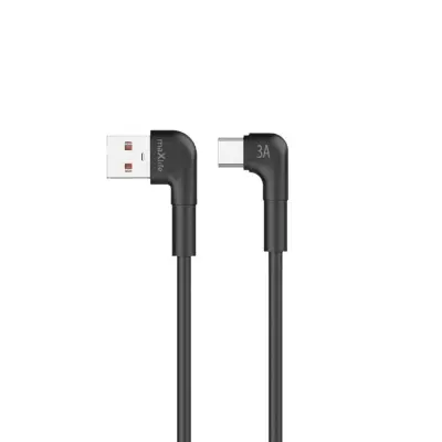 Maxlife USB-A till USB-C Kabel Vinkel 3A 2m MXUC-09 - Svart