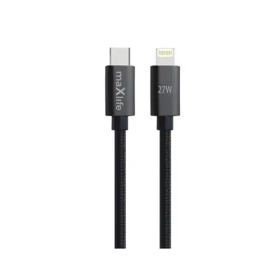 Maxlife USB-C - Lightning Kabel 2 m 27W - Svart