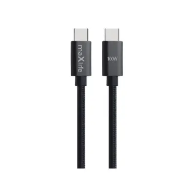 Maxlife USB-C - USB-C Kabel 1 m 100W - Svart
