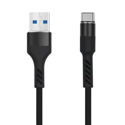 Maxlife USB Till USB-C Kabel 1m 2A MXUC-01 Nylon - Svart