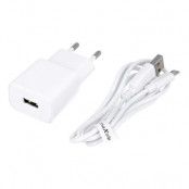 Maxlife Väggladdare 1x USB 2.1A + micro-USB Kabel MXTC-01 - Vit