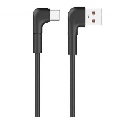 Maxlife VinkelUSB-C till USB-A kabel 1m 3A MXUC-09 - Svart