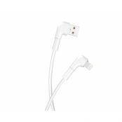 Maxlife Vinklad USB-A till Lightning kabel 1m 2.4A MXUC-09 - Vit