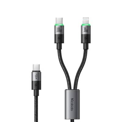 MCDODO 2in1 USB-C - USB-C/Lightning Kabel 1.5m CA-6700 - Svart