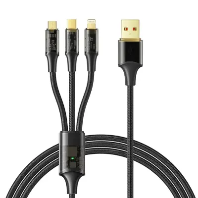 MCDODO 3in1 USB/USB-C/MicroUSB/Lightning 100W Kabel 1.2m Svart
