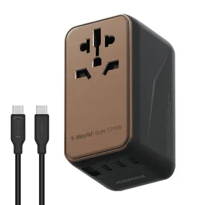 MCDODO GaN Snabbladdare 3xUSB-C/USB-A 170W USB-C Kabel 1-World