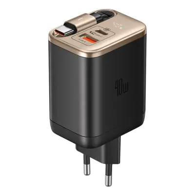 MCDODO Snabbladdare USB-A/USB-C 40W Infällbar USB-C Kabel EU