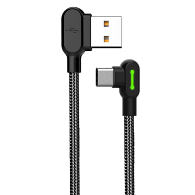 Mcdodo USB-A till USB-C-kabel, 1,2m, vinklade kontakter - Svart