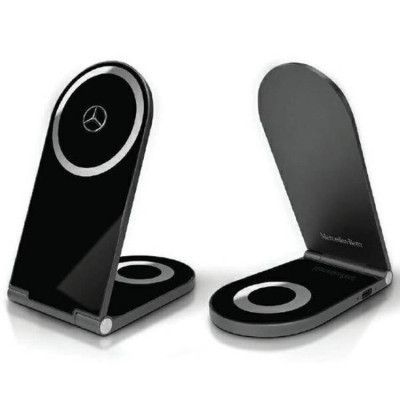 Mercedes 2-in-1 Trådlös Laddare Magsafe Induktionsladdare Silver Stars - Svart