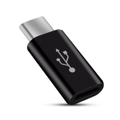 Micro USB - USB Type C Adapter data Sync Charge Svart