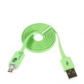 MicroUSB-kabel med ledlampa (Grön)
