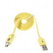 MicroUSB-kabel med ledlampa (Gul)