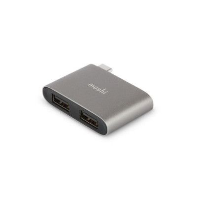 Moshi USB-C Till Dubbell-A Adapter - Grå
