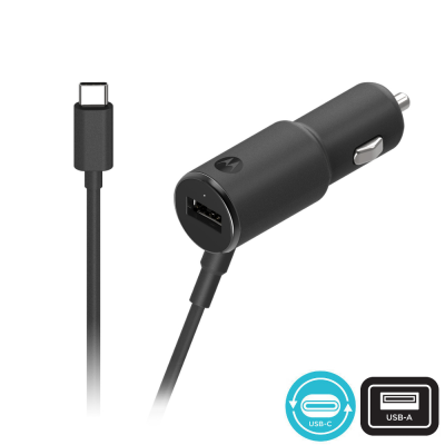 Motorola TurboPower 36 Dual Port Billaddare med USB-C