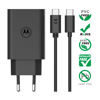 Motorola TurboPower Laddare - kabel C-C 50 Duo USB-C