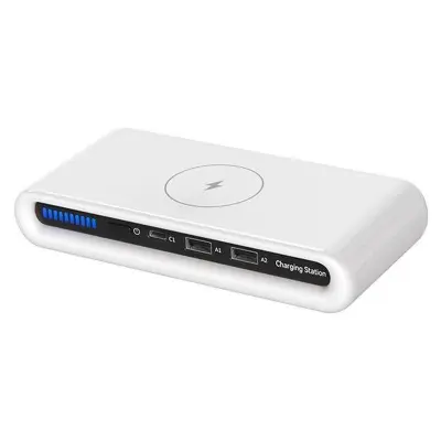 N67 USB Multi-Port Trådlös Laddare 30W med Ambientljus