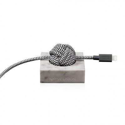 Native Union - 3 meters Lightning-kabel och riktig marmorbas - Vit