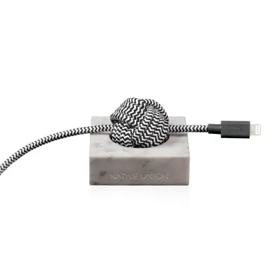 Native Union - 3 meters Lightning-kabel och riktig marmorbas - Vit