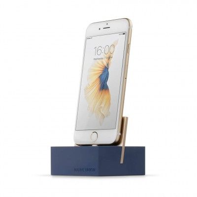 Native Union Lightning dock + 1.2m kabel till iPhone & iPad - Blå/Guld