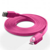 Naztech MicroUSB-kabel med Ledlampa (Magenta)