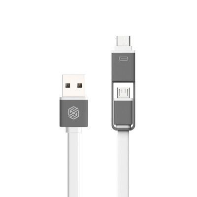 Nillkin Plus USB micro USB/USB Type-Cflat Kabel 1.2M 2.1A Vit