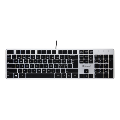 Optapad Tangentbord, Vattentåligt, Nordisk layout - Silver/Svart