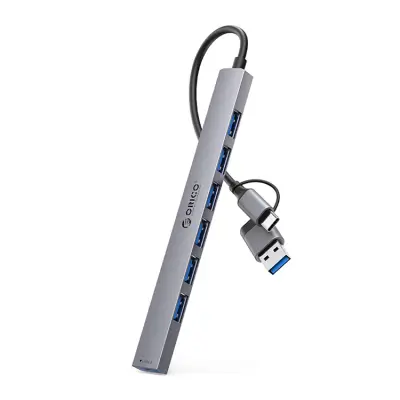 Orico Hubb 1xUSB-A 3.0 6xUSB-A 2.0 - Grå