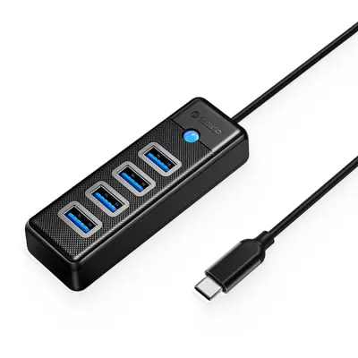 Orico Hubb 4xUSB-A 3.0 USB-C 15cm - Svart
