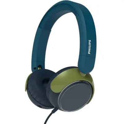 PHILIPS On-Ear Hörlurar Barn Volymbegränsning 85dB Kabel - Blågrön kristall