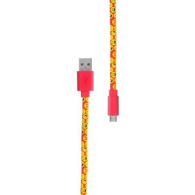 POP POWER Synkkabel MicroUSB EMOJI 1m