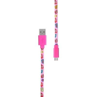 POP POWER Synkkabel MicroUSB LIPS 1m
