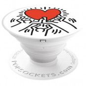 POPSOCKETS 3 Figures Holding A Heart Grip med Ställfunktion Premium Keith Haring