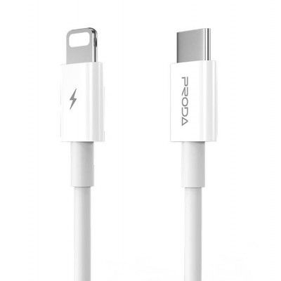 Proda USB Type-C Till Lightning Kabel 20 W 1m - Vit