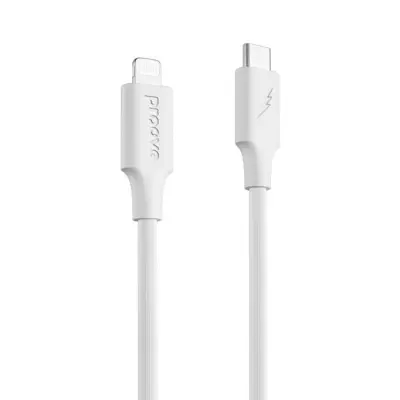 Proove USB-C - Lightning Kabel 1m Striped Silicone - Vit