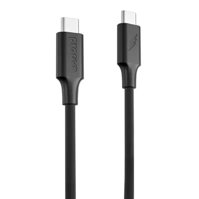 Proove USB-C - USB-C 60W Kabel 1m Striped Silicone - Svart