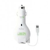 Puro Apple Fast Car Charger w/Lightning Cable 2.4A - Vit