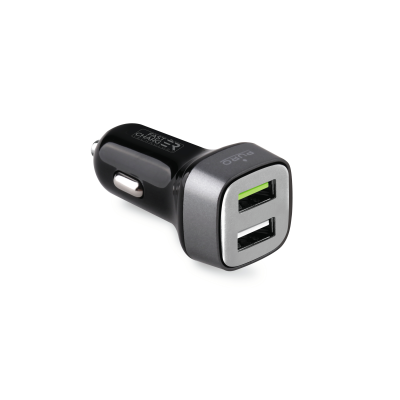 Puro - Billaddare 12W 2USB-A - Svart